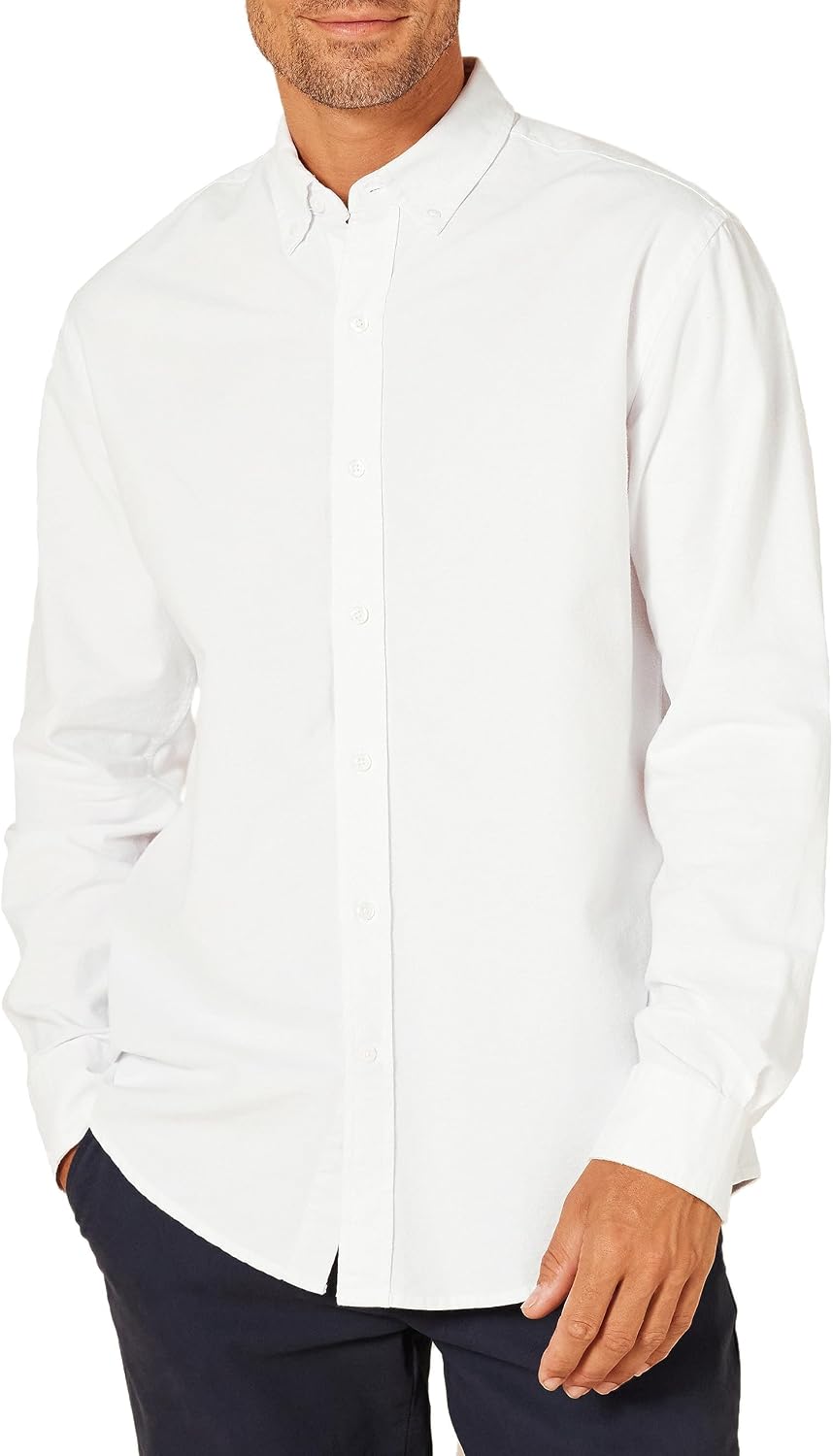 HOTAmazon Essentials Men's Regular-Fit Long Sleeve Oxford Shirt, 100% Cotton