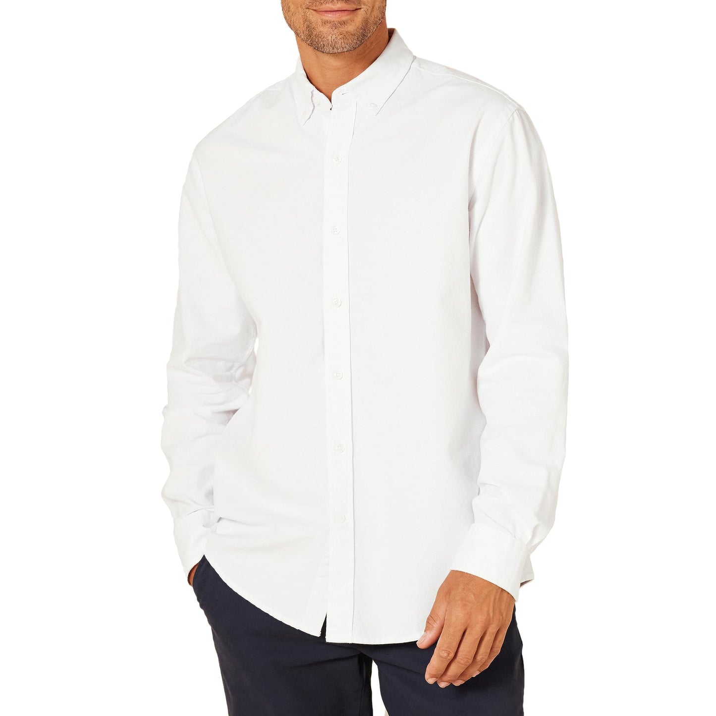 HOTAmazon Essentials Men's Regular-Fit Long Sleeve Oxford Shirt, 100% Cotton