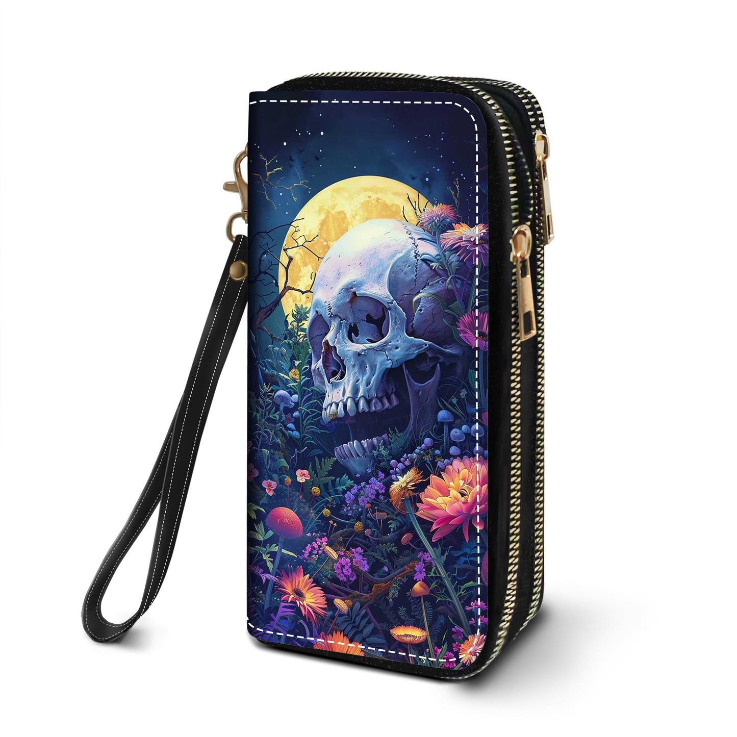 HOTWomen's Large Capacity Wallet PU Leather Double Zipper Clutch Purse Multifunctional Wallet with Removable Wristlet Strap for Smart Phone/Coin/Card/Cash, Floral Quotes Bible Verse Philippians 4-13