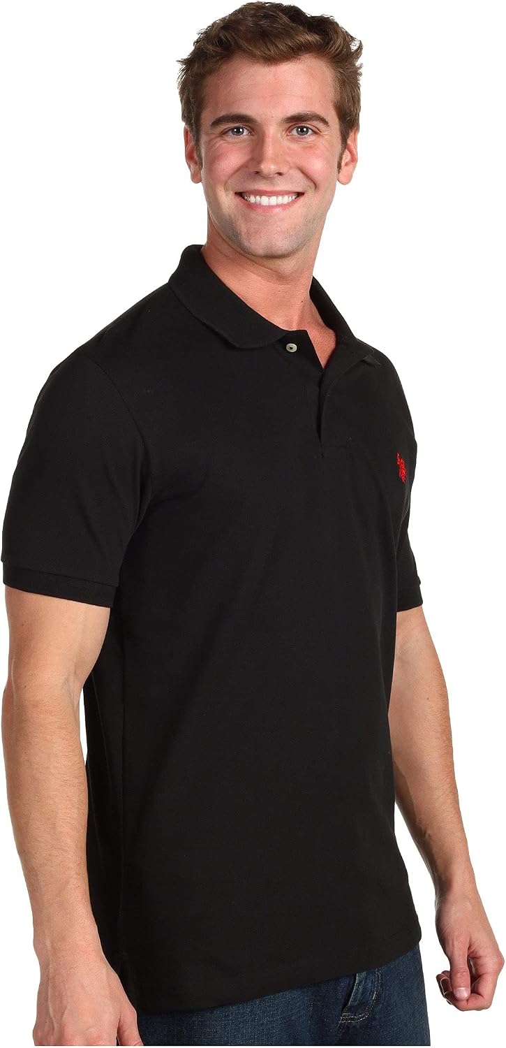 HOTU.S. Polo Assn. Men's Classic Polo Shirt, Two-Button Closure Pique Polo Shirt, Summer Fashion Golf Shirt | Two-Button Closure Pique Polo Shirt, Summer Fashion Golf Shirt