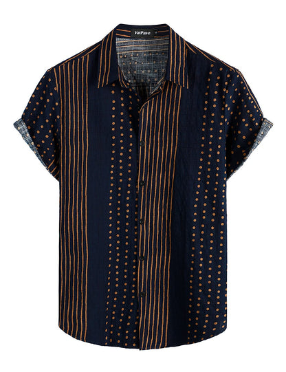 HOTVATPAVE Mens Casual Short Sleeve Button Down Shirts Regular Fit Hawaiian Summer Shirt