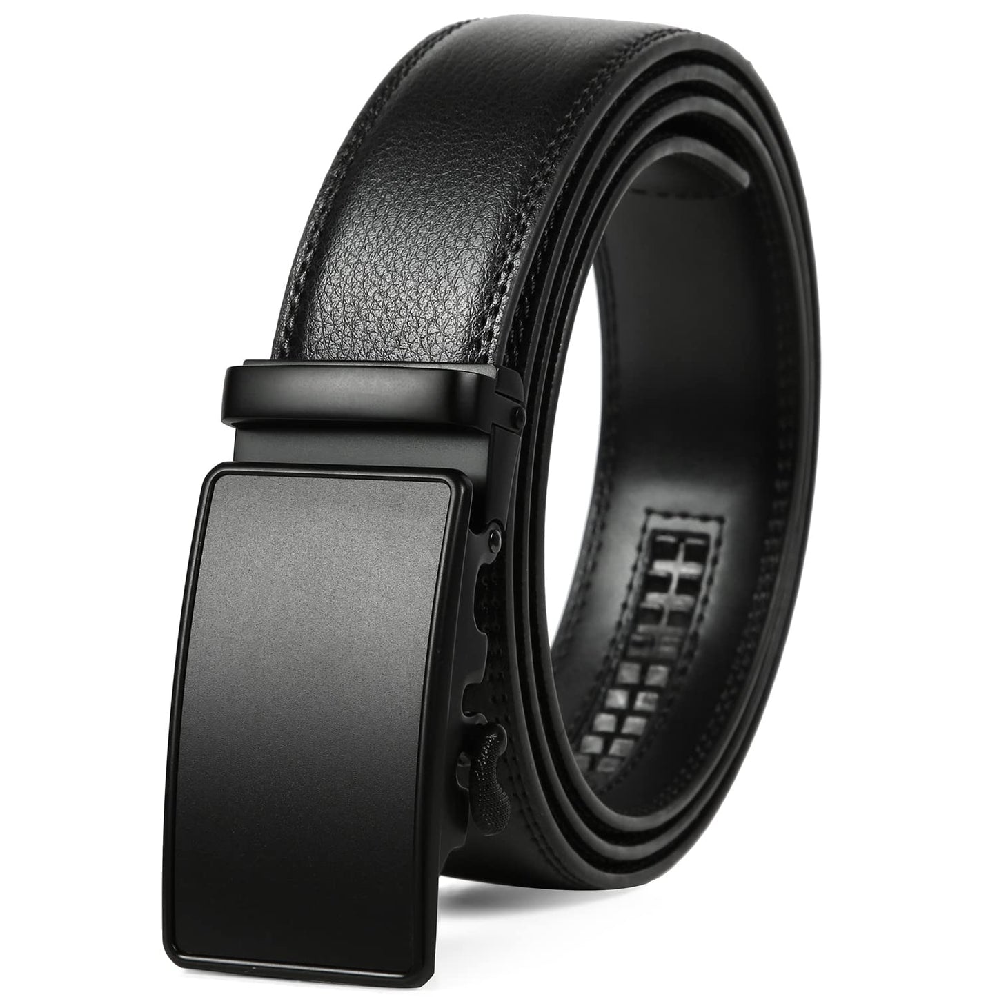 HOTFounders & C Men's Ratchet Belt 1 3/8",Leather Dress Belt Adjustable with Click Sliding Buckle Trim to Exact Fit
