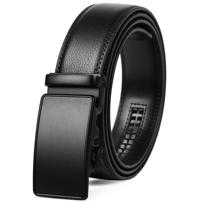 HOTFounders & C Men's Ratchet Belt 1 3/8",Leather Dress Belt Adjustable with Click Sliding Buckle Trim to Exact Fit