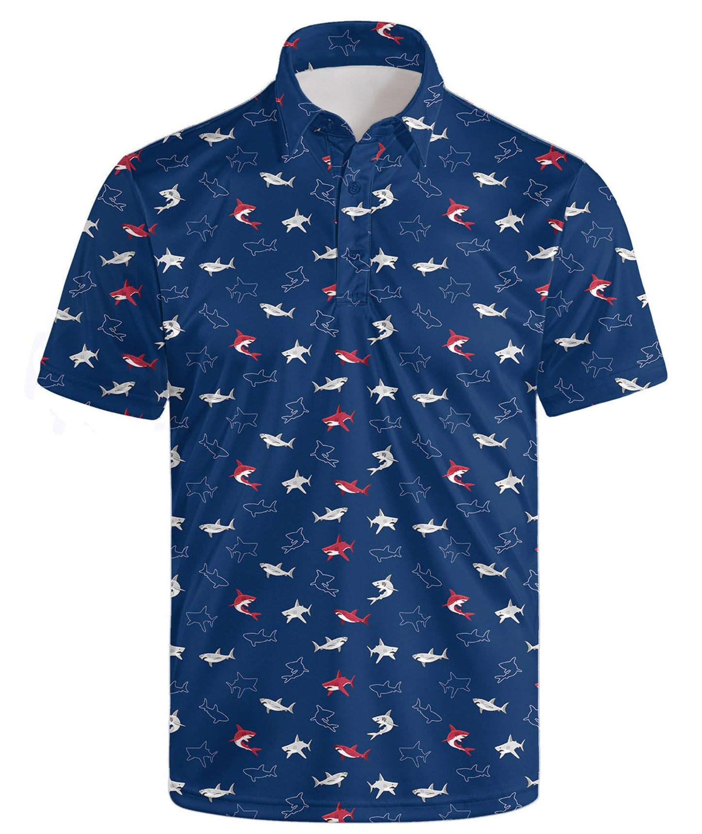 HOTGolf Polo Shirts for Men Funny Print Quick Dry Short Sleeve Performance Golf Shirts Moisture Wicking Polo Shirts