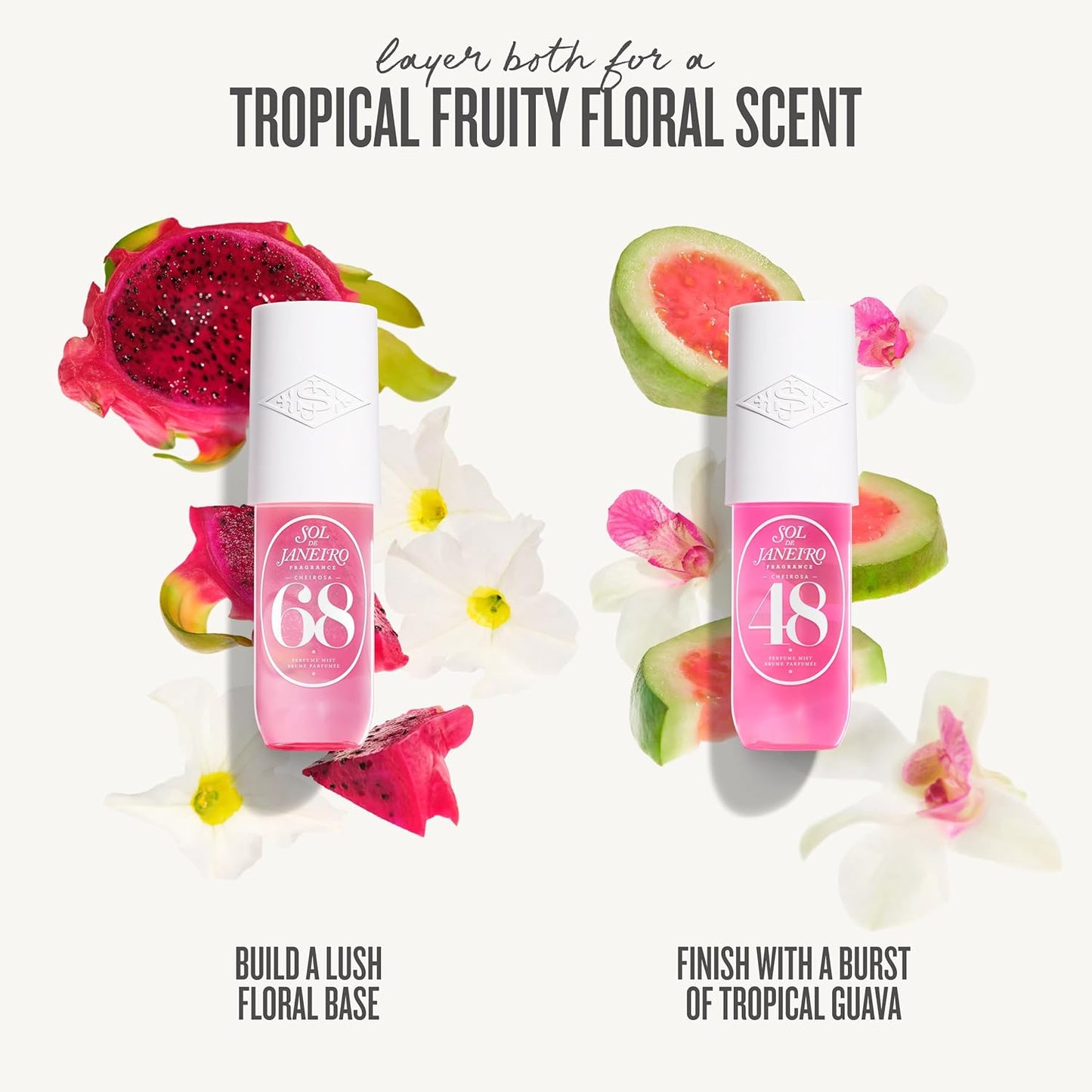 HOTSol de Janeiro Giftable Set | Two Travel Size Hair & Body Fragrance Mist with Pink Pouch | Cheirosa 68 & Cheirosa 48, 3 fl oz ea | Amazon Exclusive | $72 Value