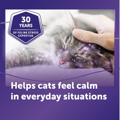 HOTFELIWAY Optimum Cat Calming Pheromone Diffuser Kit | Advanced Support to Help Reduce Urine Spraying, Scratching, Fighting & Hiding Due to Stress. 30-Day Diffuser Supply