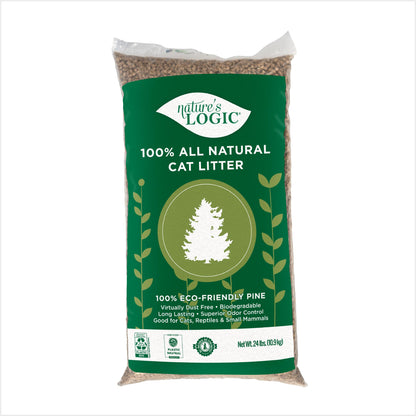 HOTNature's Logic 100% Natural Pine Pellet Cat Litter - Dust-Free, Unscented, Biodegradable - Safe for Cats, Kittens, Reptiles & Small Pets - Highly Absorbent - 12 lb Bag