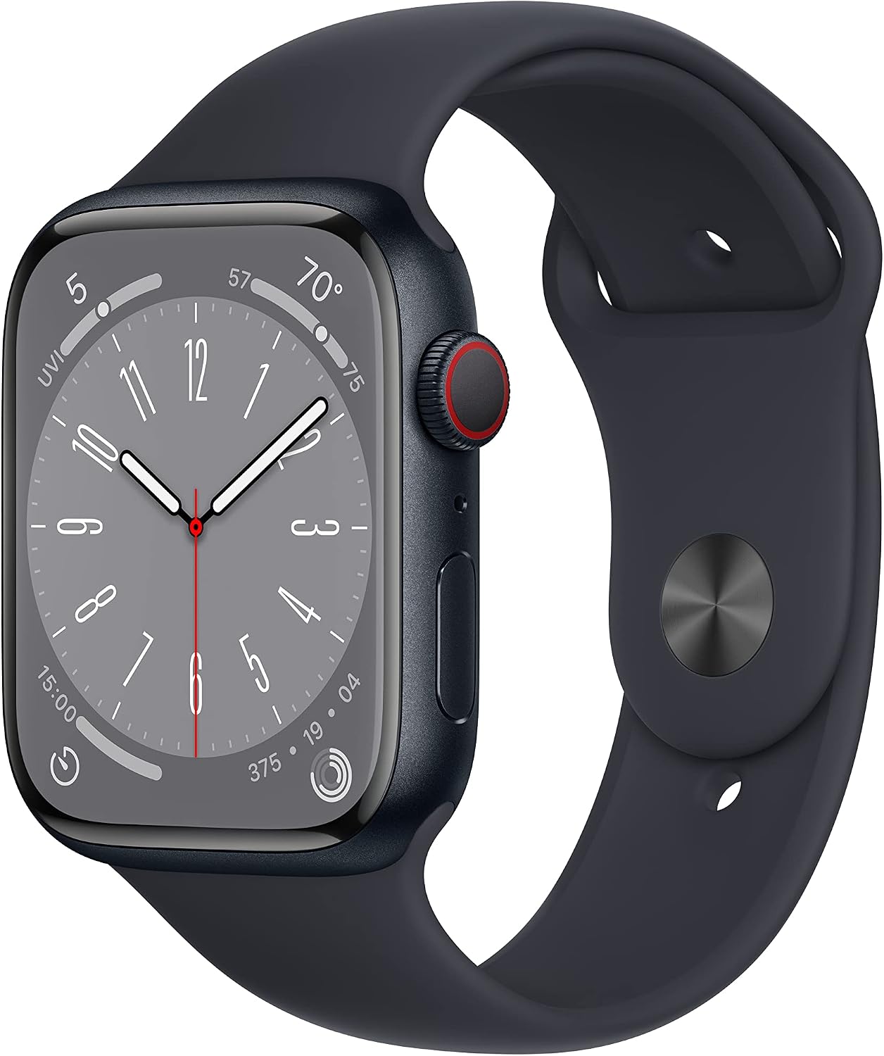 HOTApple Watch Series 8 (GPS, 41MM) - Midnight Aluminum Case with Midnight Sport Band S/M (Renewed Premium)