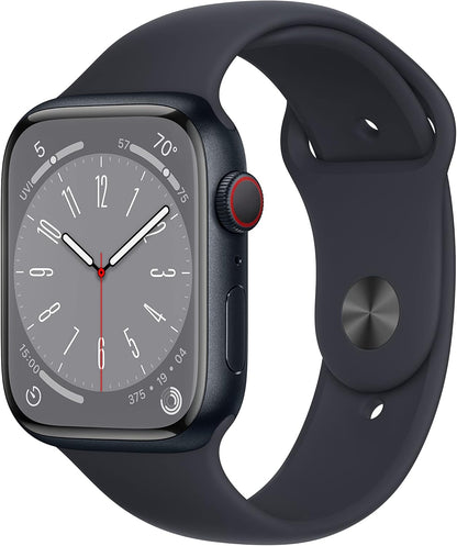 HOTApple Watch Series 8 (GPS, 45MM) - Starlight Aluminum Case with Starlight Sport Band (Renewed Premium)