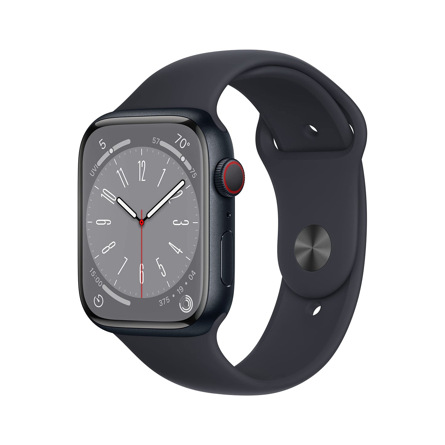 HOTApple Watch Series 8 (GPS + Cellular, 41MM) Gold Stainless Steel Case with Starlight Sport Band - S/M (Renewed)