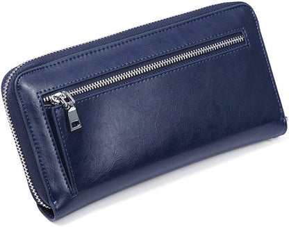 HOTWomen's RFID Blocking Leather Wallet Credit Card Holder Zipper Clutch Purse
