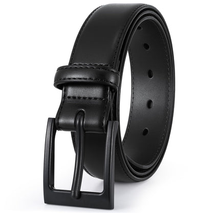 HOTXZQTIVE TSA Belt For Men Metal Free Dress Belts Hypoallergenic Leather Belt With Black Buckle Nickle Free