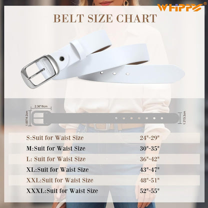 HOTWHIPPY Women Leather Belts for Jeans Pants Fashion Dress Belt for Women with Solid Pin Buckle