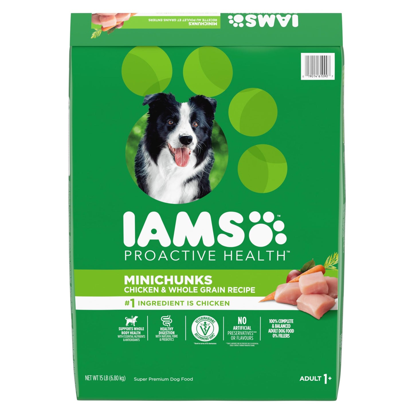 HOTIAMS Proactive Health Adult Minichunks Dry Dog Food, Chicken, 30 lb | Real chicken #1 ingredient, no fillers, natural fiber & prebiotics, Omega-6 fatty acids, antioxidants for immune support