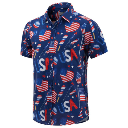 HOTJ&DHUASHA Men's Hawaiian Shirts Casual Button Down Short Sleeve Beach Tropical Aloha Shirt