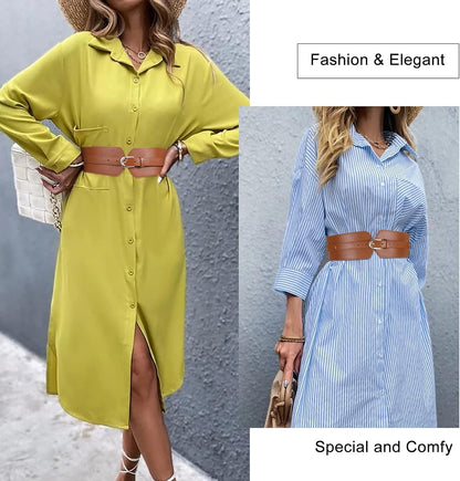 HOTSUOSDEY Womens Wide Elastic Waist Belt for Dress Ladies Stretch Cinch Belt for Women