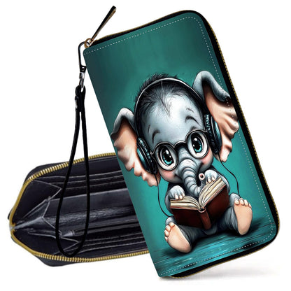 HOTRFID Blocking Wristlet Wallet for Women, Slim PU Leather Clutch Purse with Zipper, Small Credit Card Holder with Wrist Strap, Travel Zip Wallet for Ladies,Colorful alien UFO