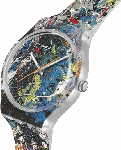 HOTSwatch New Gent Unisex Casual Watch Polymer Transparent Quartz Water Resistant POLLOCK'S Alchemy
