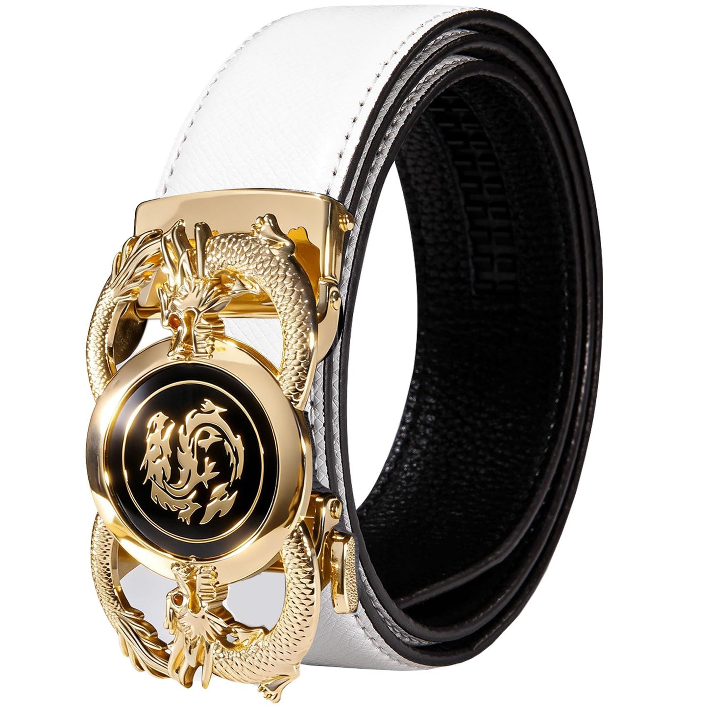 HOTDubulle Designer Mens Belts, Sliding Automatic Buckle Ratchet Dress Belt TOP Genuine Leather Strap Gifts