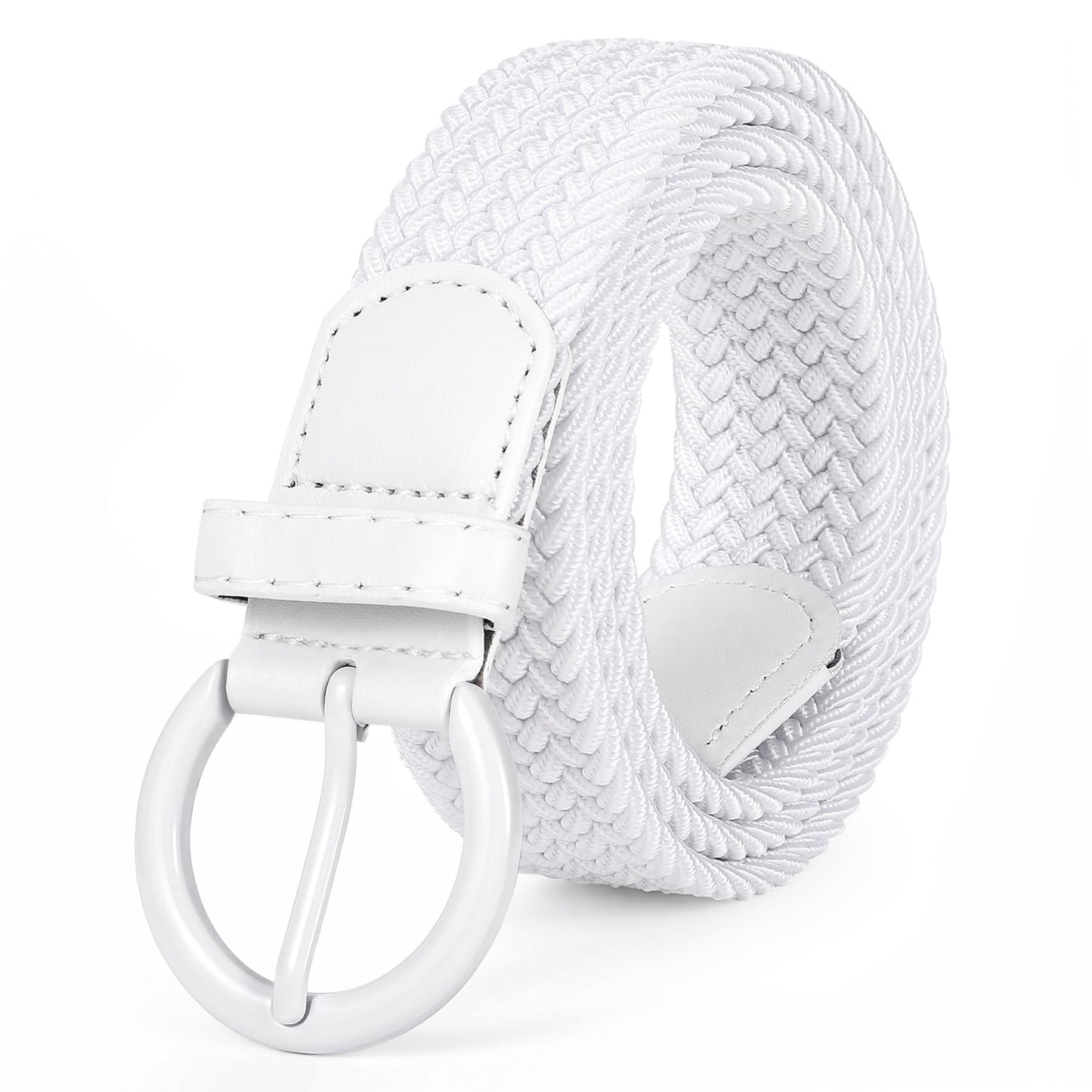 HOTJASGOOD Women Men Braided Woven Elastic Stretch Waist Belt Golf Canvas Fabric Casual Belt for Jeans Pants