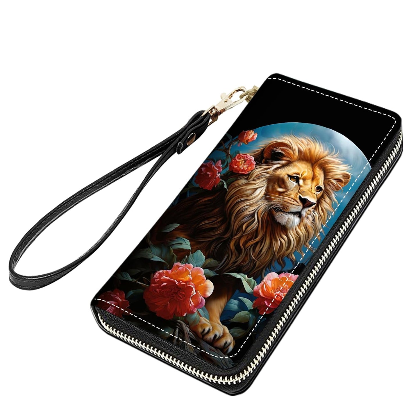 HOTCute Sloth Print Women Large Capacity PU Leather Zip Around Wallet, Multifunctional Clutch Purse for Cash/Card/Coin/Smart Phone