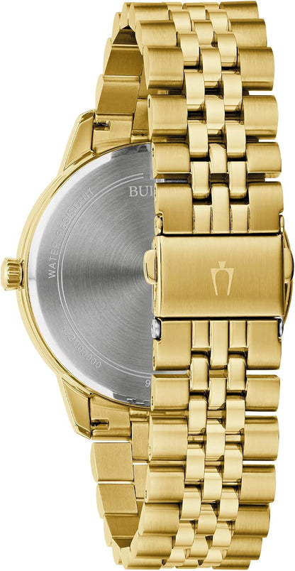 HOTBulova Men's Dress Classic Diamond Watch, 3-Hand Date Quartz Watch, Stainless Steel Bracelet, 41mm