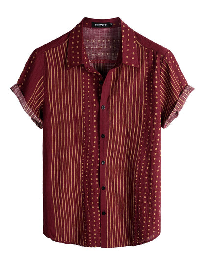 HOTVATPAVE Mens Casual Short Sleeve Button Down Shirts Regular Fit Hawaiian Summer Shirt