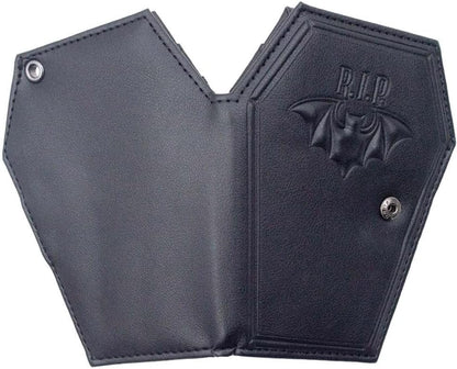 HOTkreepsville 666 Gothic Embossed RIP Bat Spooky Coffin Wallet