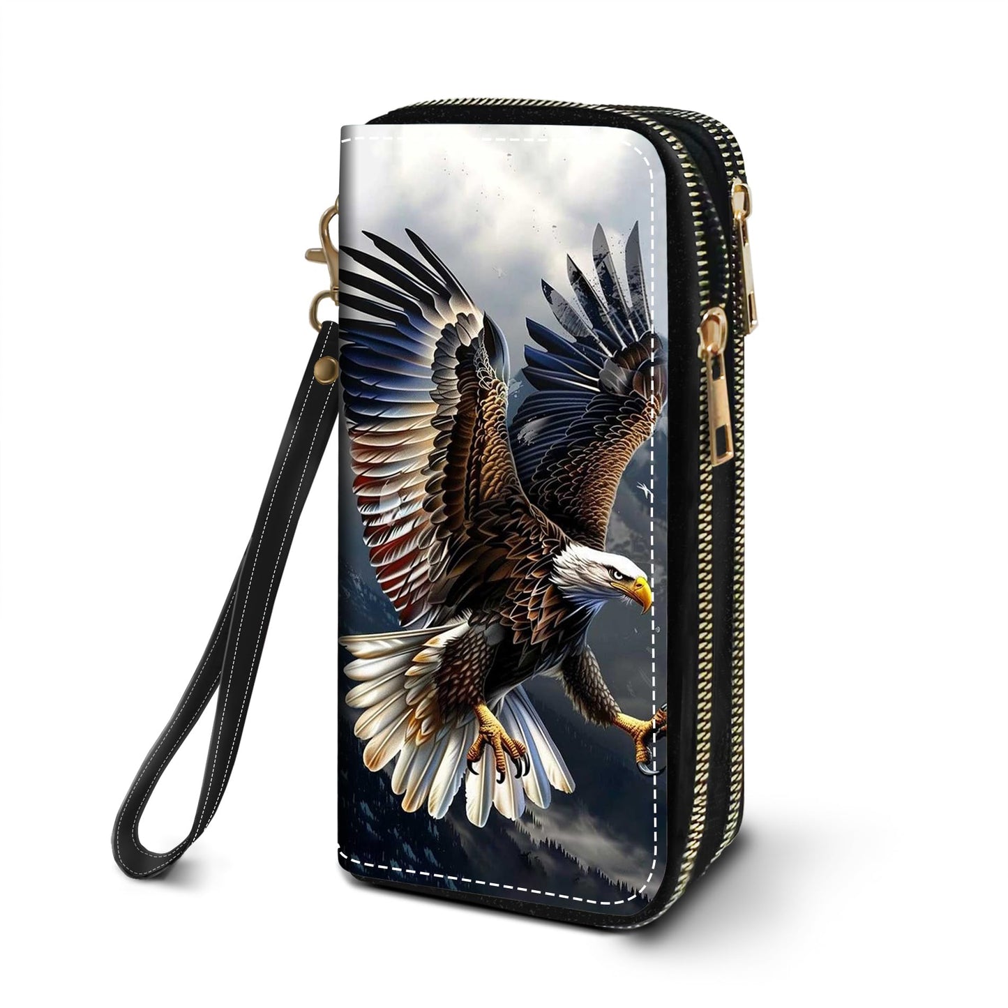 HOTWomen's Large Capacity Wallet PU Leather Double Zipper Clutch Purse Multifunctional Wallet with Removable Wristlet Strap for Smart Phone/Coin/Card/Cash, Flower Butterfly