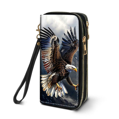 HOTWomen's Large Capacity Wallet PU Leather Double Zipper Clutch Purse Multifunctional Wallet with Removable Wristlet Strap for Smart Phone/Coin/Card/Cash, Flower Butterfly