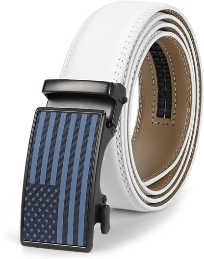 HOTSANSTHS Men's Belts Leather Ratchet Dress Belts for Men with Adjustable Slide Buckle in Gift Box