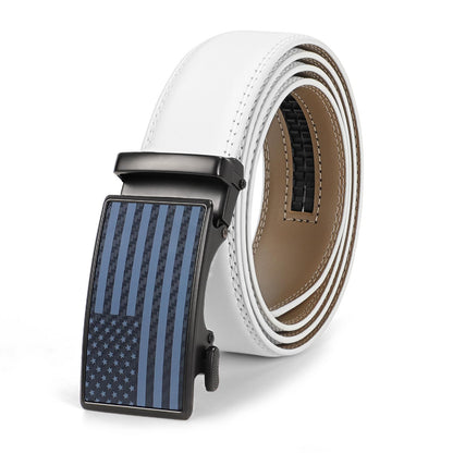 HOTSANSTHS Men's Belts Leather Ratchet Dress Belts for Men with Adjustable Slide Buckle in Gift Box