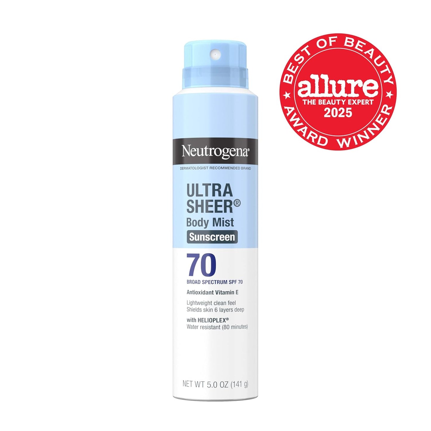 HOTNeutrogena Ultra Sheer Dry Touch Sunscreen Spray SPF 70 Broad Spectrum UVA UVB Protection Lightweight Water Resistant up to 80 Minutes PABA Oxybenzone Free, 3-pack of 5 oz