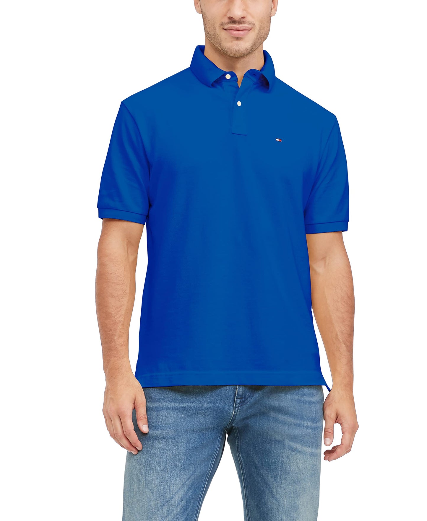 HOTTommy Hilfiger Mens Short Sleeve Cotton Pique Polo Shirt in Regular Fit