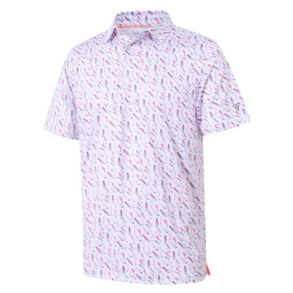 HOTGolf Shirts for Men Dry Fit Short Sleeve Print Performance Moisture Wicking Polo Shirt