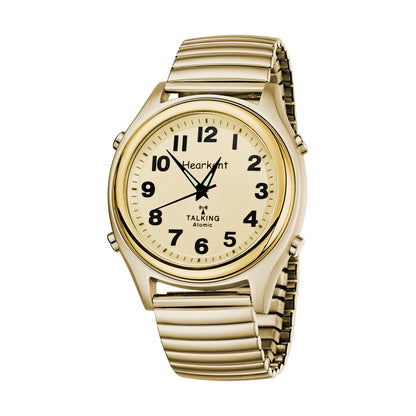 HOTHearkent Atomic American English Talking Watch Speaks Clear and Loud Time, Date and Alarm time Stretch Band is Best Gift for Senior,Visually impaired, or Blind People