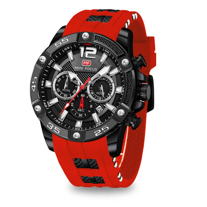 HOTMF MINI FOCUS Men Watches Unique Casual Wrist Watches (Chronograph/Waterproof/Luminous/Calendar/24 Hours) Silicon Band Fashion Watches for Men