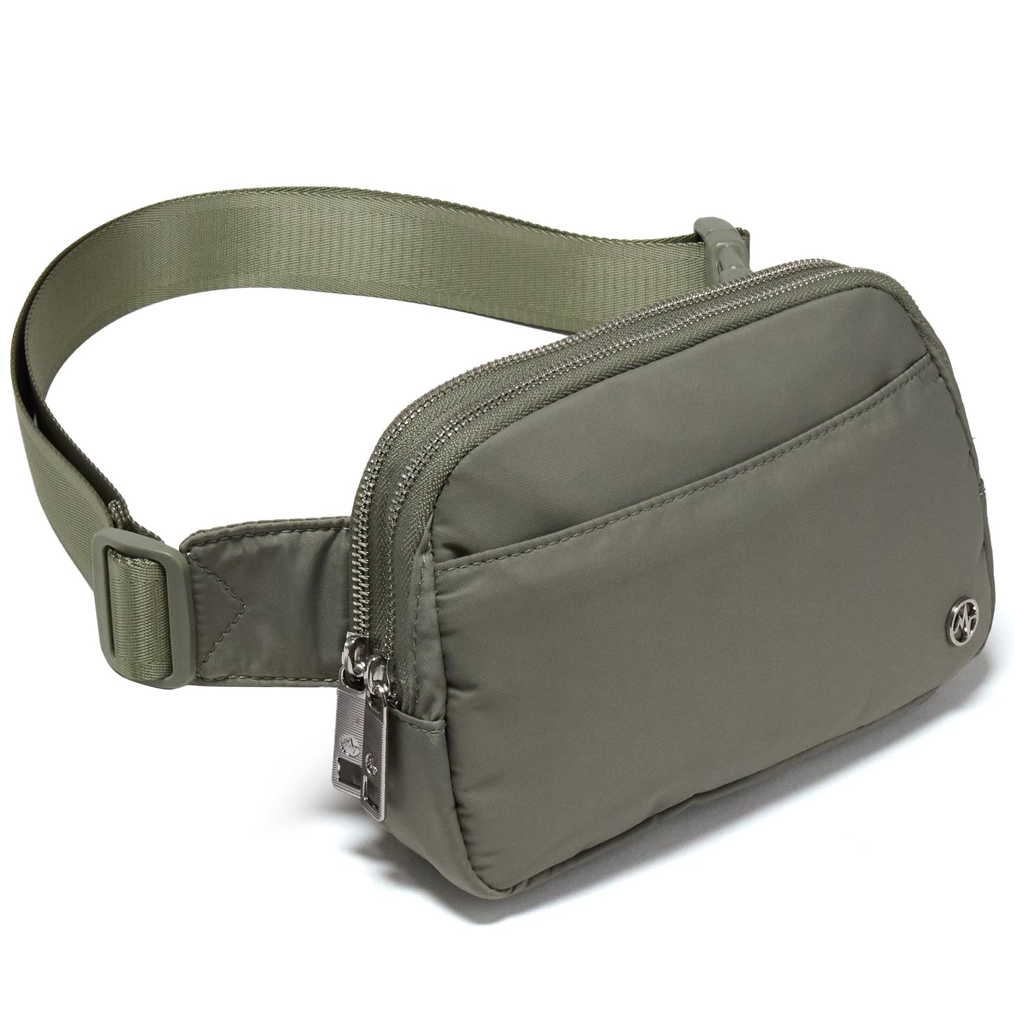 HOTPander Everywhere Belt Bag for Women, 5 Zipper Pockets Nylon Crossbody Fanny Pack Purse (Black)