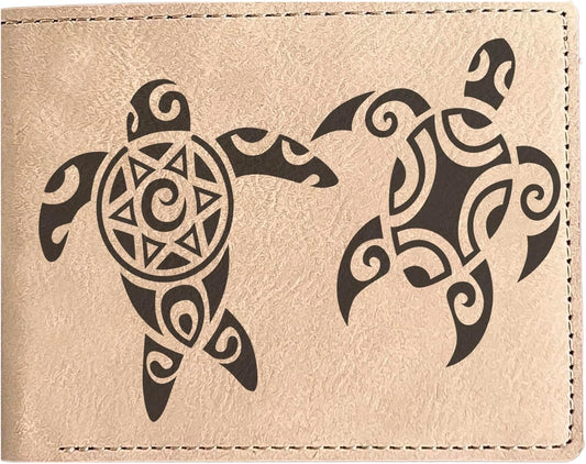 HOTHawaii Turtle Leather Wallet: Unique Island Design Gift - Perfect for Mom, Dad, Friend, Sister on Christmas, Birthday, Vacations
