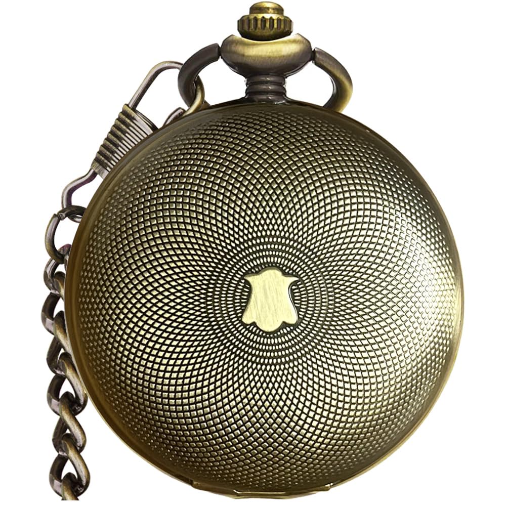 HOTVIGOROSO Mechanical Pocket Watches for Men Skeleton Pocket Watch with Chain | Vintage gold men's pocket watch,Hand wind up mechanical,Roman No. analog pocketwatch,Reloj de bolsillo para hombre,Gift ideal