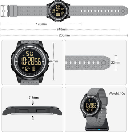 HOTGOLDEN HOUR Ultra-Thin Minimalist Sports Waterproof Digital Watches Men with Wide-Angle Display Rubber Strap Wrist Watch for Men Women
