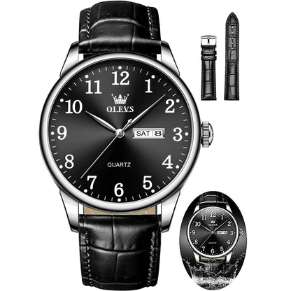 HOTOLEVS Watch Men Mens Watches Watches for Men Leather Band Classic Brown Leather Watch Men, Analog Watch Men, Black Mens Leather Watch, Dress Waterproof Large Face Mens Watch,Relojes para Hombres Watch