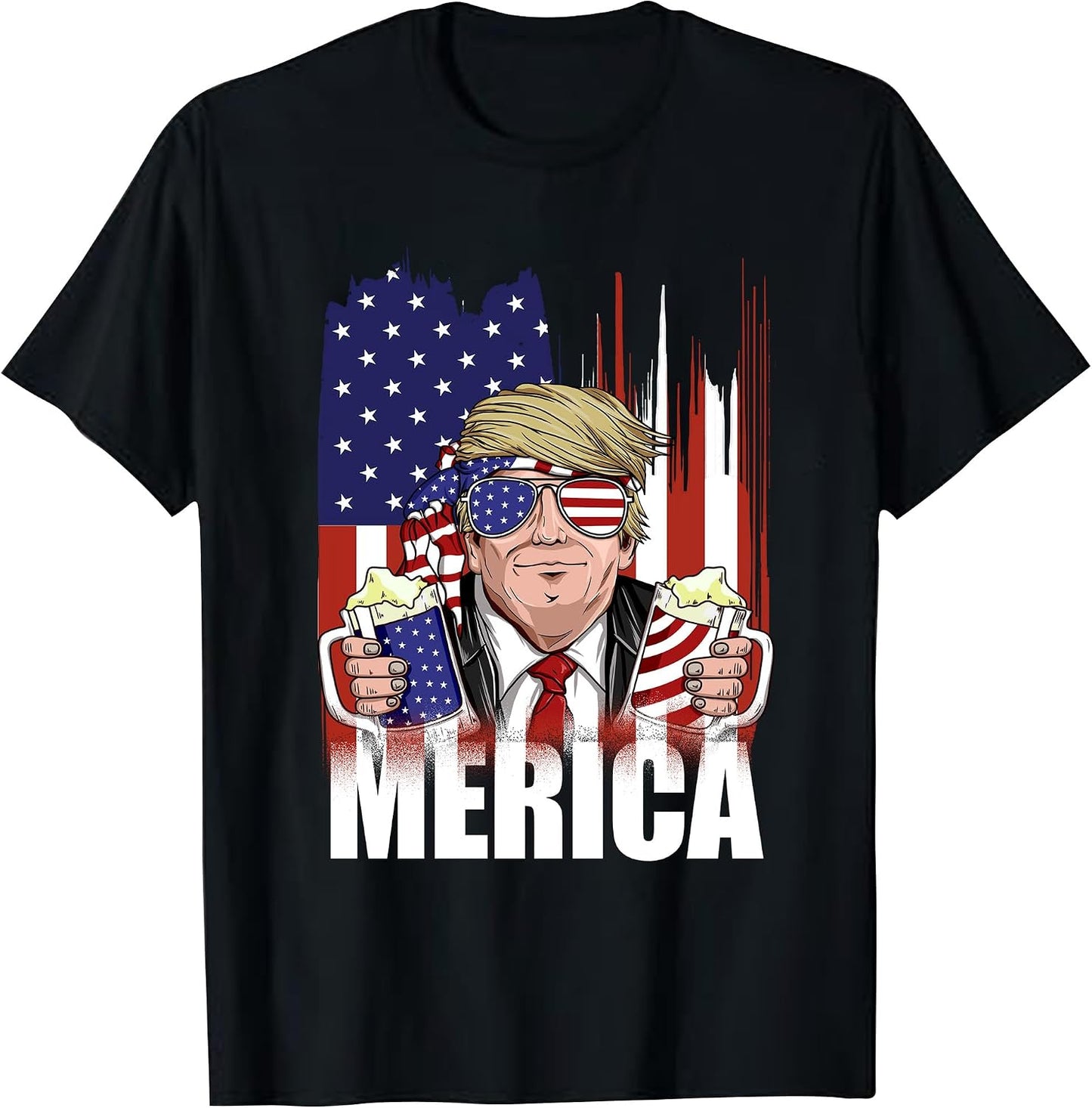 HOT4th of July Shirts for Men:Independence Day American Flag Patriotic Higher Quality Short Sleeve T-Shirt