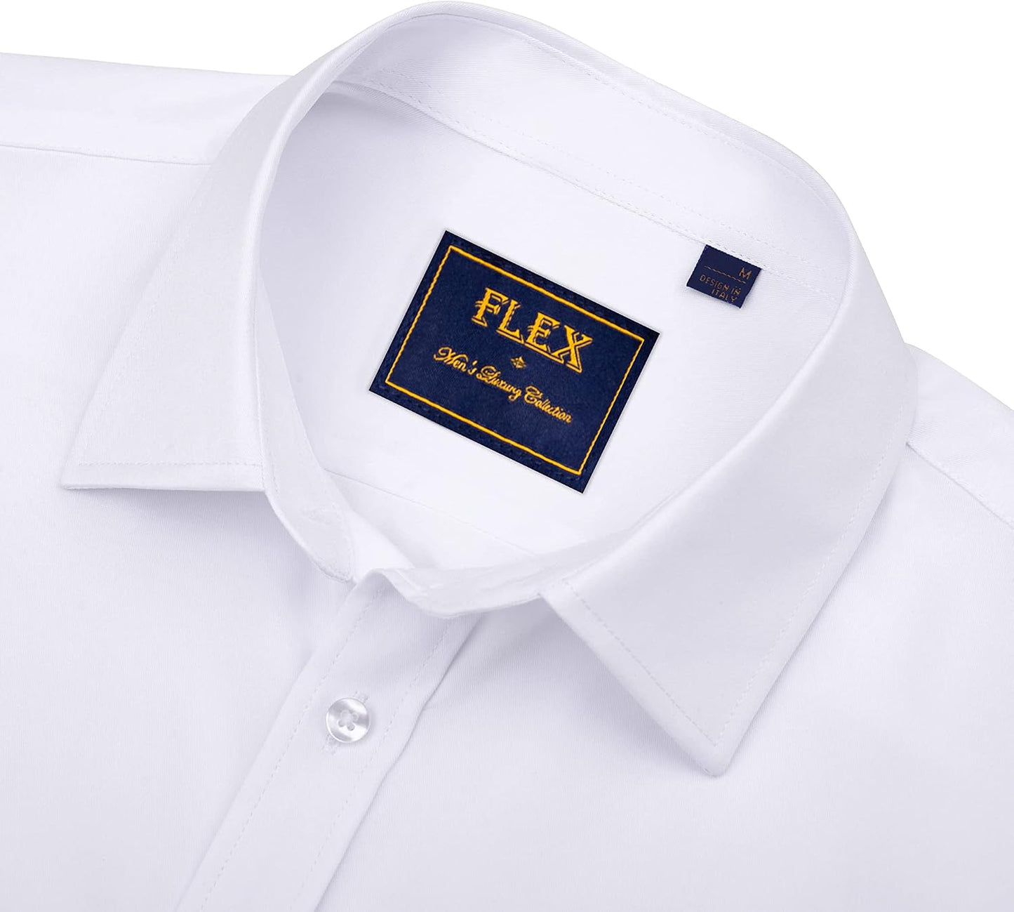 HOTAlimens & Gentle Mens Short Sleeve Dress Shirts Wrinkle Free Solid Casual Button Down Shirts with Pocket