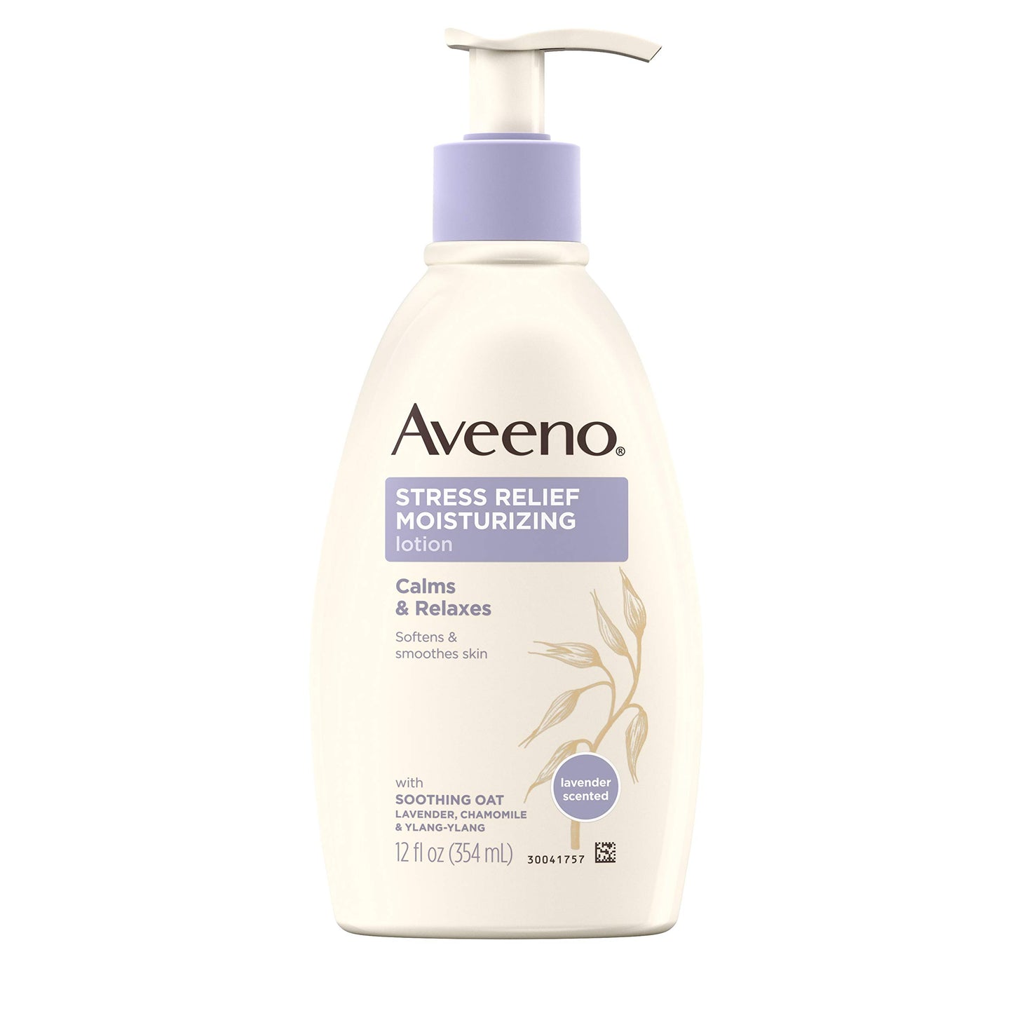 HOTAveeno Stress Relief Moisturizing Body Lotion, Lavender Scent with Prebiotic Oat for Sensitive Skin, Lightly Scented Lotion with 48-Hour Hydration, Fast Absorbing, Non-Greasy, Value Size 33 Fl Oz