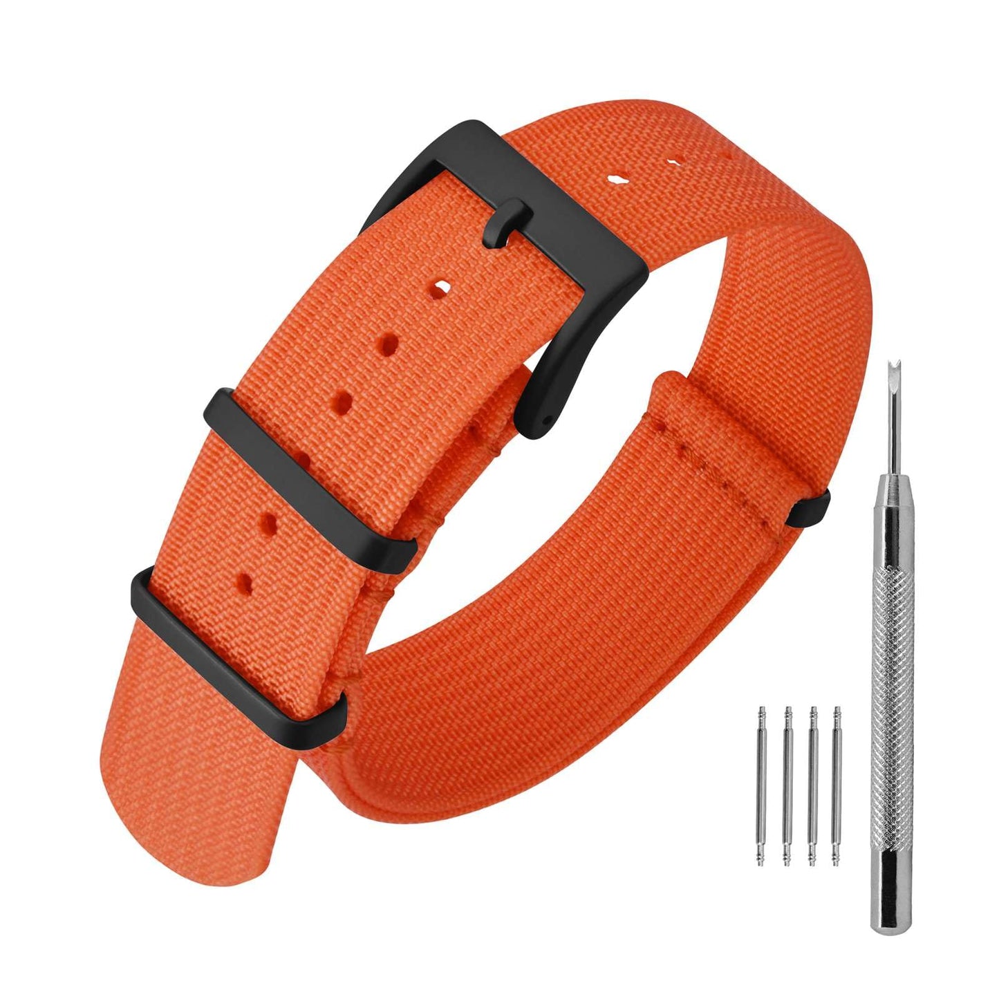 HOTANNEFIT Nylon Watch Band 16mm 18mm 20mm 22mm, One-Piece Waterproof Military Watch Straps with Heavy Buckle