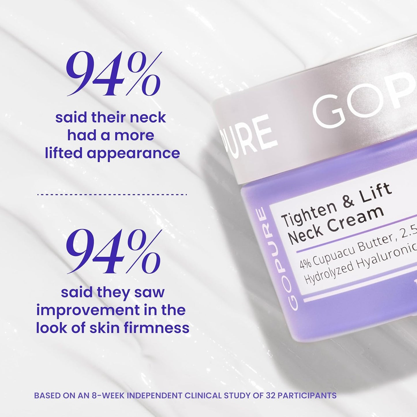 HOTgoPure Tighten & Lift Neck & Chest Moisturizer Cream for Visibly Firming, Tightening and Lifting the Look of Wrinkles & Crepey Skin, 1.7oz