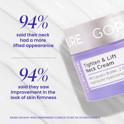 HOTgoPure Tighten & Lift Neck & Chest Moisturizer Cream for Visibly Firming, Tightening and Lifting the Look of Wrinkles & Crepey Skin, 1.7oz