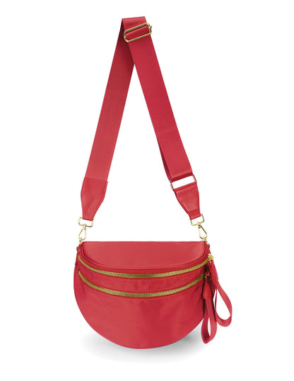 HOTFEIBOON Spacious Nylon Crossbody Bag Bum Bag Handbags Wallets Purses Trendy Shoulder Bag for Women