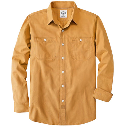HOTDubinik® Chambray Shirt Men Cotton Mens Long Sleeve Button Down Shirts | Lightweight, Soft, Comfortable, Casual, Work, Breathable, 2 Pockets, Regular Fit, Vintage, Spring, Summer, Fall, Winter